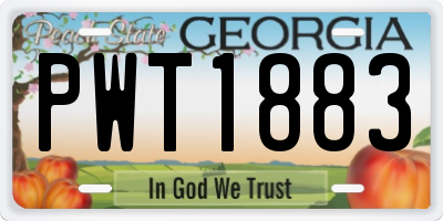 GA license plate PWT1883