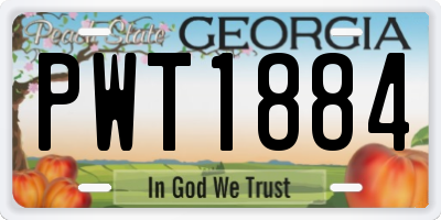 GA license plate PWT1884