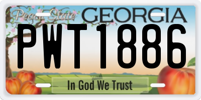 GA license plate PWT1886