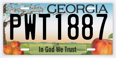 GA license plate PWT1887