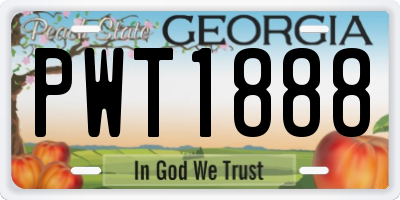 GA license plate PWT1888