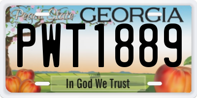 GA license plate PWT1889
