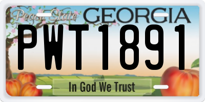 GA license plate PWT1891