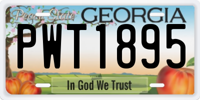 GA license plate PWT1895