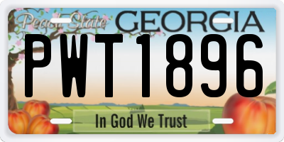 GA license plate PWT1896