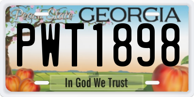 GA license plate PWT1898