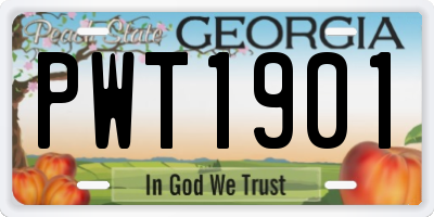 GA license plate PWT1901