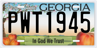 GA license plate PWT1945