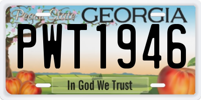 GA license plate PWT1946