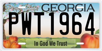 GA license plate PWT1964