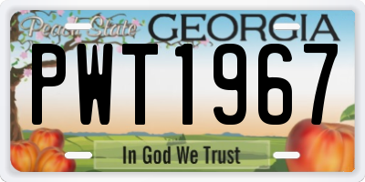 GA license plate PWT1967