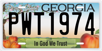GA license plate PWT1974