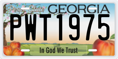 GA license plate PWT1975