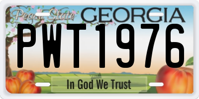 GA license plate PWT1976