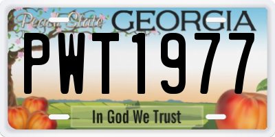 GA license plate PWT1977