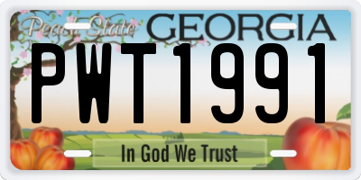 GA license plate PWT1991