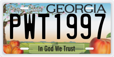 GA license plate PWT1997