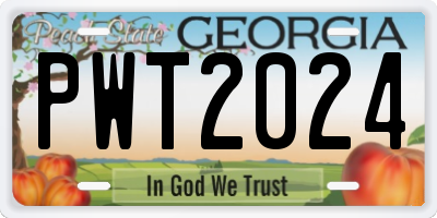 GA license plate PWT2024