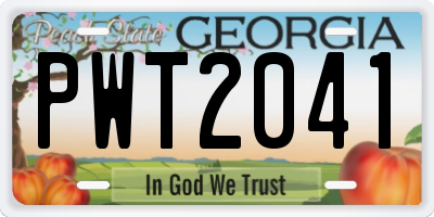 GA license plate PWT2041