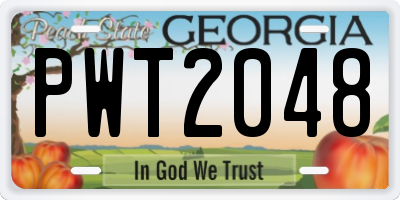 GA license plate PWT2048