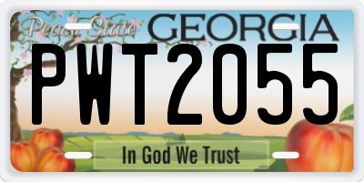 GA license plate PWT2055