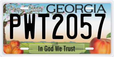 GA license plate PWT2057