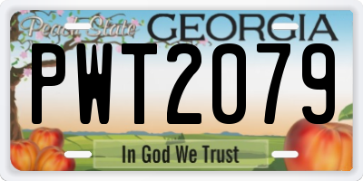 GA license plate PWT2079