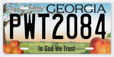 GA license plate PWT2084