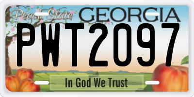 GA license plate PWT2097