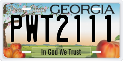 GA license plate PWT2111