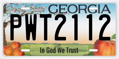 GA license plate PWT2112
