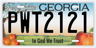 GA license plate PWT2121
