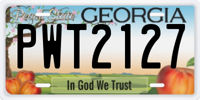 GA license plate PWT2127