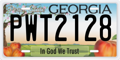 GA license plate PWT2128