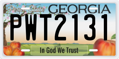 GA license plate PWT2131