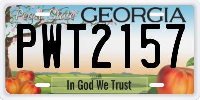 GA license plate PWT2157