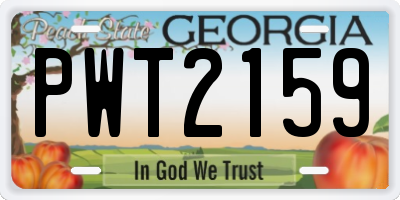 GA license plate PWT2159