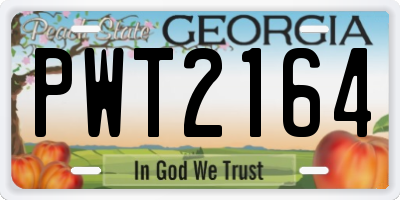 GA license plate PWT2164