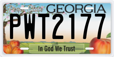 GA license plate PWT2177