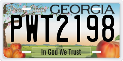 GA license plate PWT2198