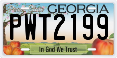 GA license plate PWT2199