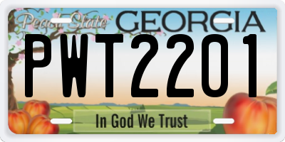 GA license plate PWT2201