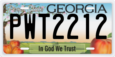 GA license plate PWT2212