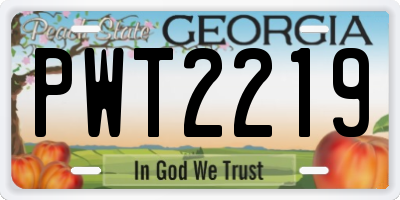 GA license plate PWT2219
