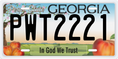 GA license plate PWT2221