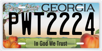 GA license plate PWT2224