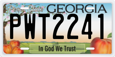 GA license plate PWT2241