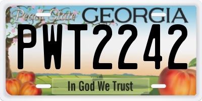 GA license plate PWT2242