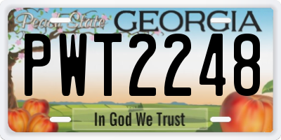 GA license plate PWT2248