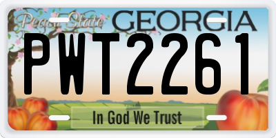 GA license plate PWT2261